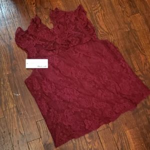 Burgundy lace blouse
